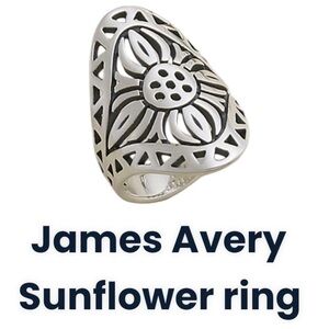 Rare & Retired James Avery ring sunflower sterling silver Flor De Sol 7.5
